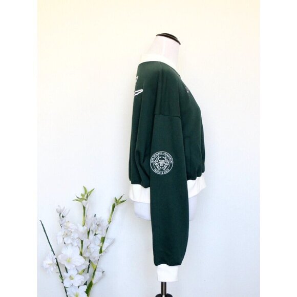 NEW! Nike Varsity Patchwork Bomber Jacket Track & Field Green SZ M - Picture 11 of 15